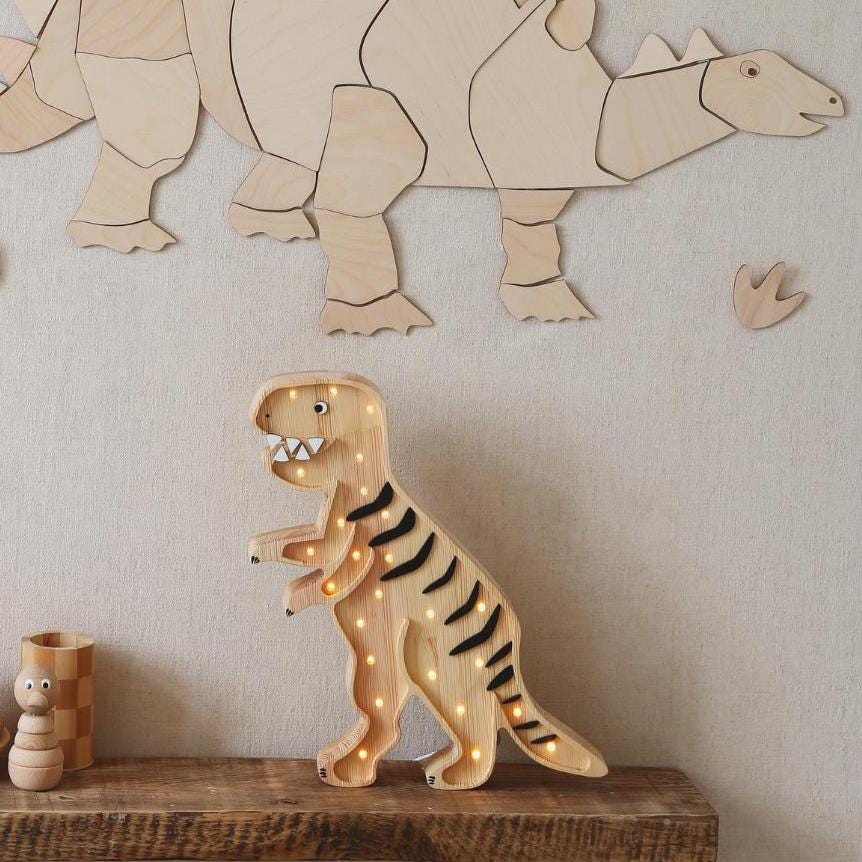 T.Rex Dinosaurier Nachtlicht Holz Dinosaurier Lampe Kinderzimmer Dino Zimmer Deko Geburtstagsgeschenk Jungen Kinderzimmer Beleuchtung Dino Themen Kinderzimmer