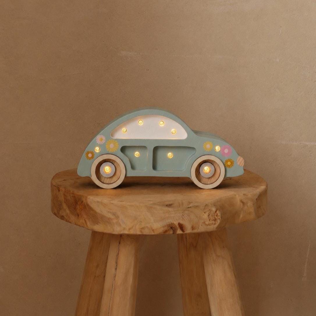 Adorable Beetle Car Night Lamp Nursery Decor Handmade Adventure-Inspired Decor Kids Room-Handcrafted Wooden Nursery Lamp-Unique Baby Gift