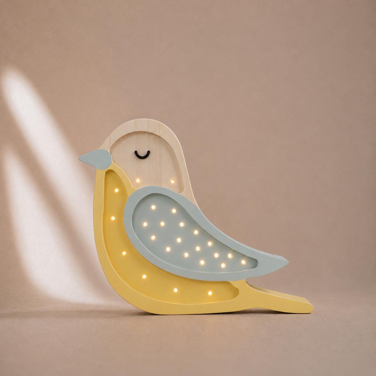 Adorable Bird Lamp for Nursery Decor - Handmade Lighting for Kids Room - Wooden Nature-Inspired Room Decor
