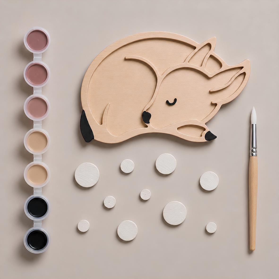 DIY Wooden Deer Painting Kit for Kids & Adults Montessori Craft Kit Handmade Paint Your Own Animal Little Lights Crafty Woodland Waldorf Toy