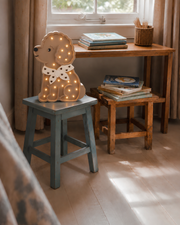 Little Lights Poodle Dog Lotta Night Light | Chocolate Hearts on Beige