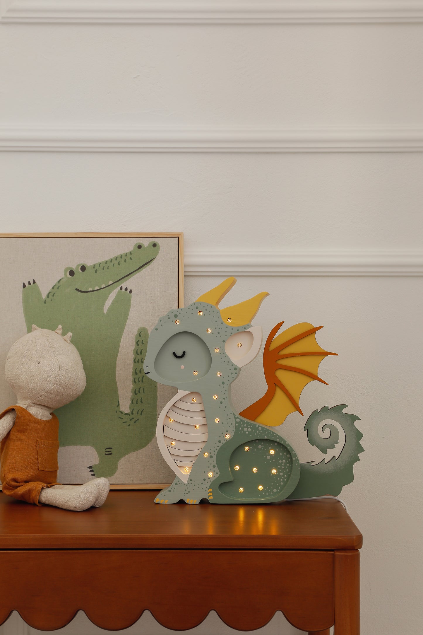 Little Lights Dragon Night Light | Hunter Green