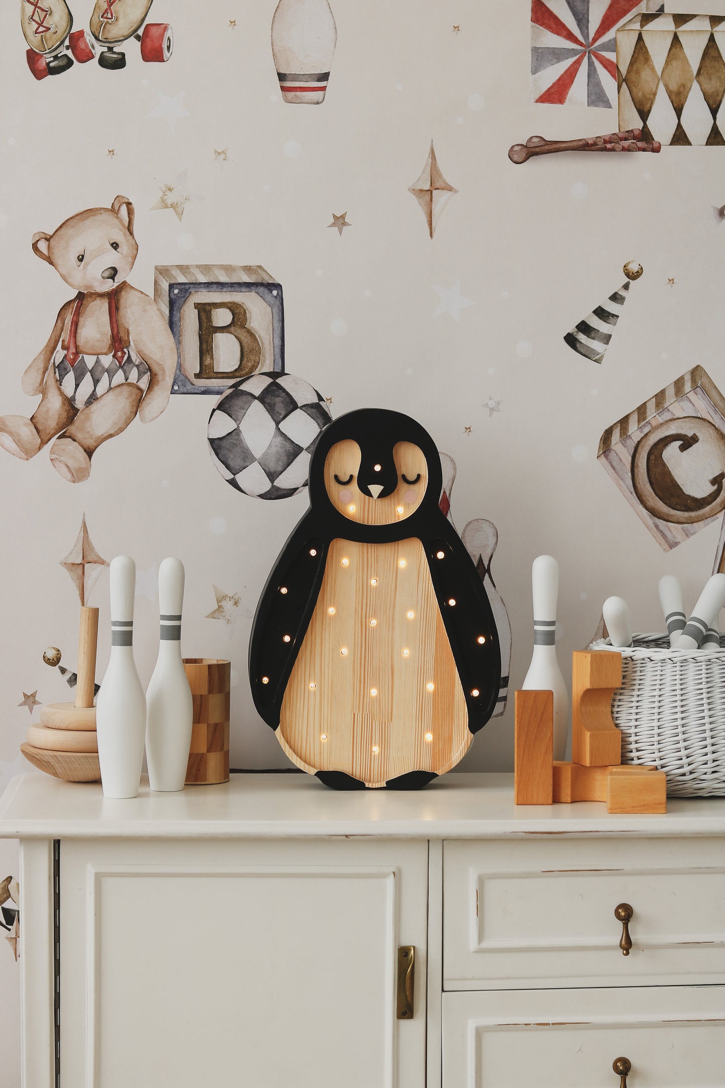 Little Lights Penguin Night Light | Arctic Wood