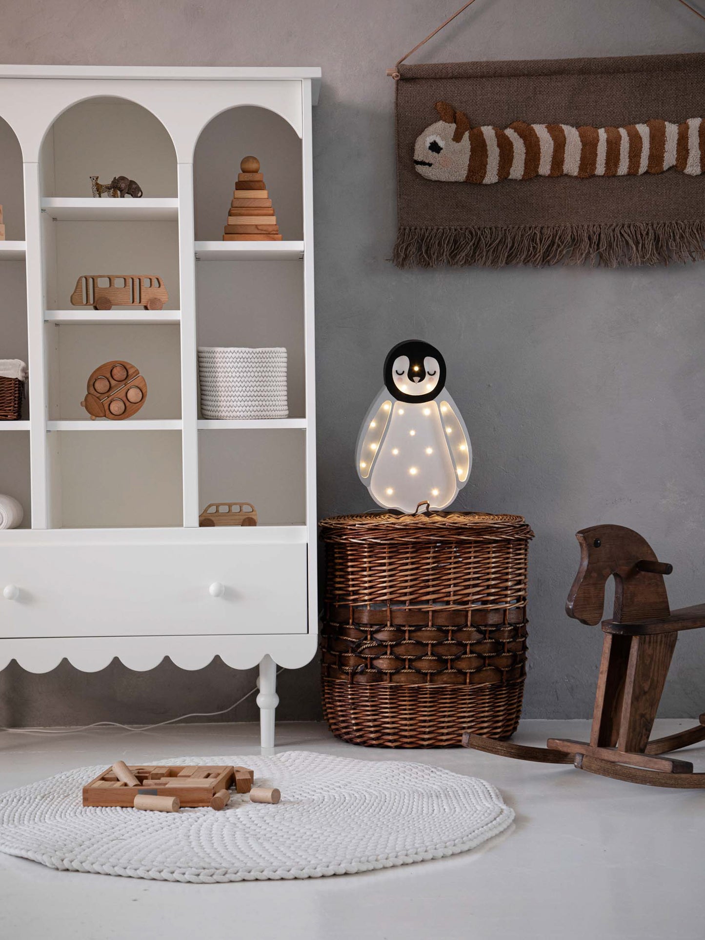 Little Lights Penguin Night Light | Light Gray