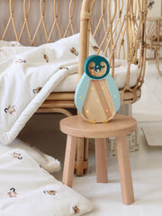 Little Lights Penguin Mini Night Light | Teal Wood