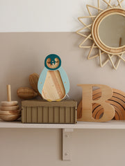 Little Lights Penguin Mini Night Light | Teal Wood