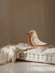 Hölzerne Vogelnachtlichtlampe für Mädchenzimmer Nachttischlampe und Wanddekoration Kinderzimmerlicht Boho Vogel Cappuccino Babypartygeschenk