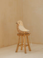 Hölzerne Vogelnachtlichtlampe für Mädchenzimmer Nachttischlampe und Wanddekoration Kinderzimmerlicht Boho Vogel Cappuccino Babypartygeschenk