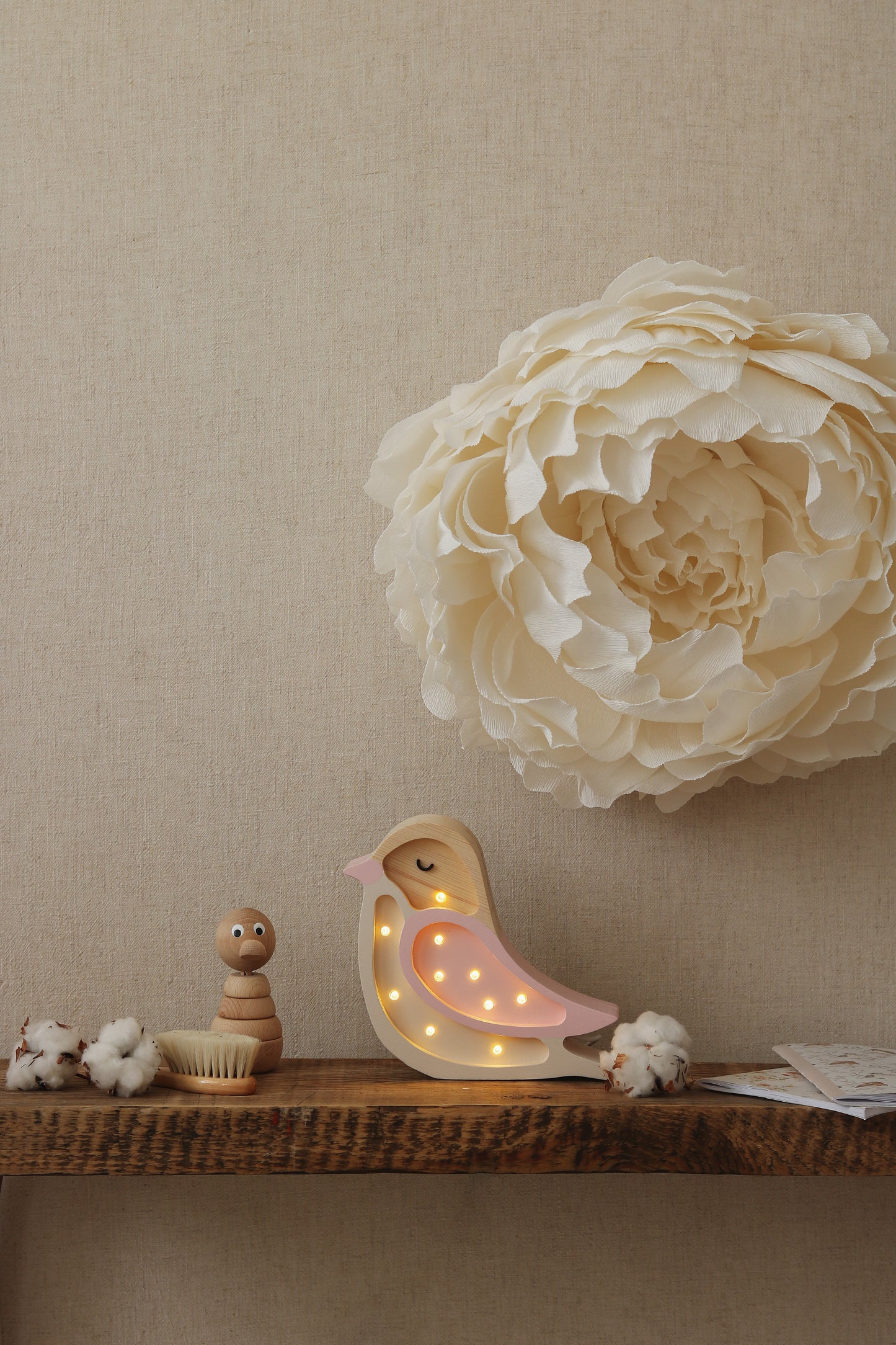 Little Lights Bird Mini Night Light | Strawberry Cream