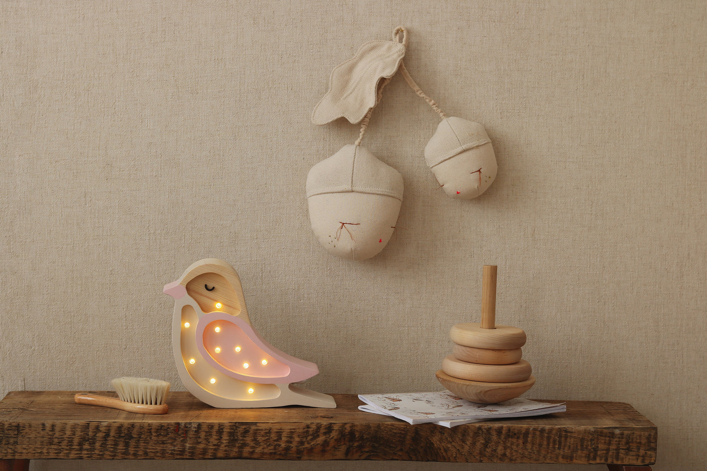 Little Lights Bird Mini Night Light | Strawberry Cream