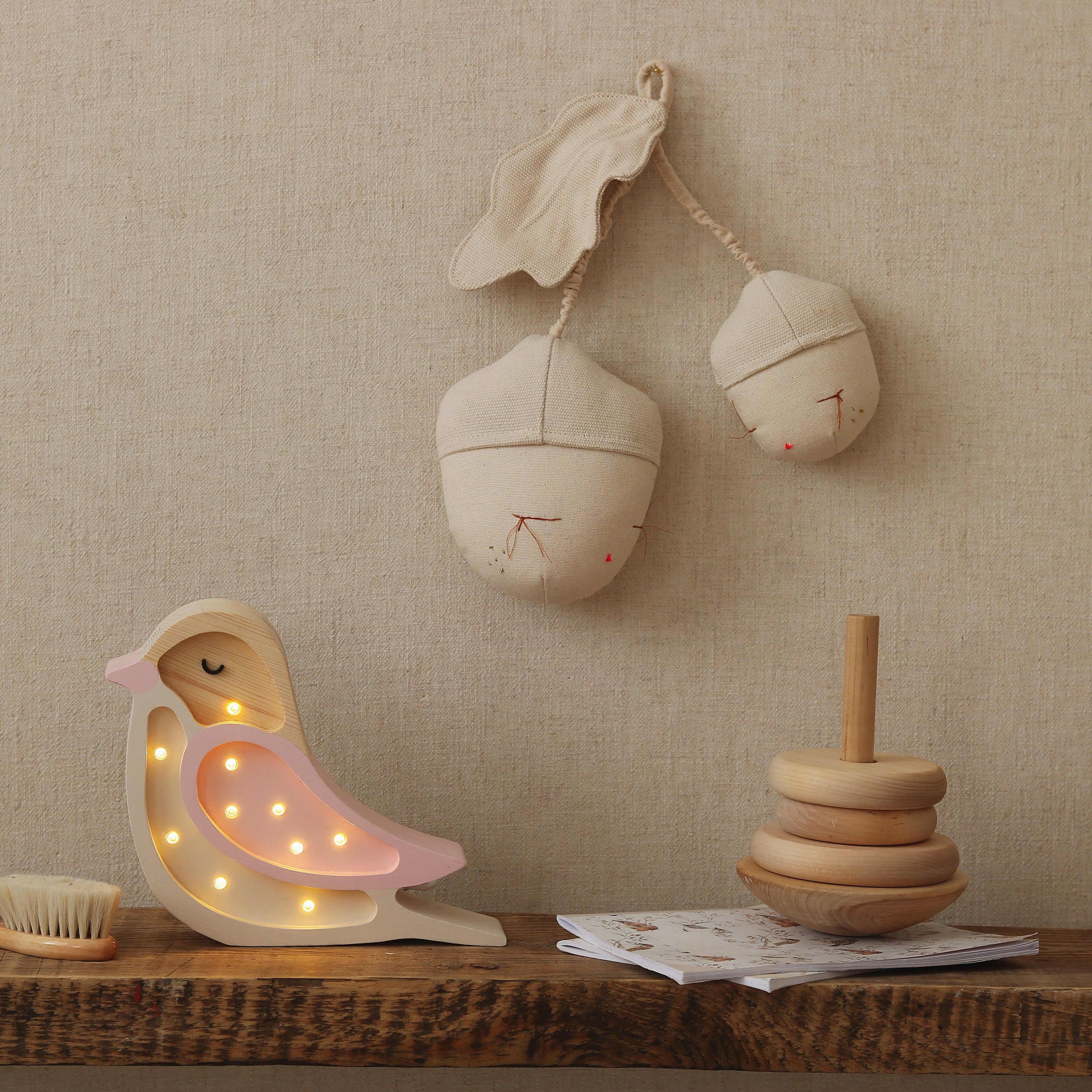 Little Lights Bird Mini Night Light | Strawberry Cream