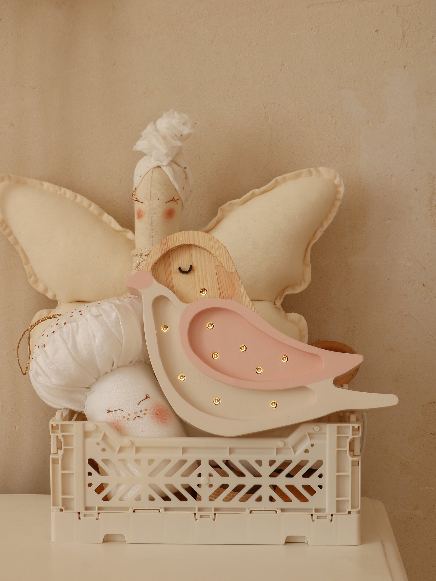 Little Lights Bird Mini Night Light | Strawberry Cream