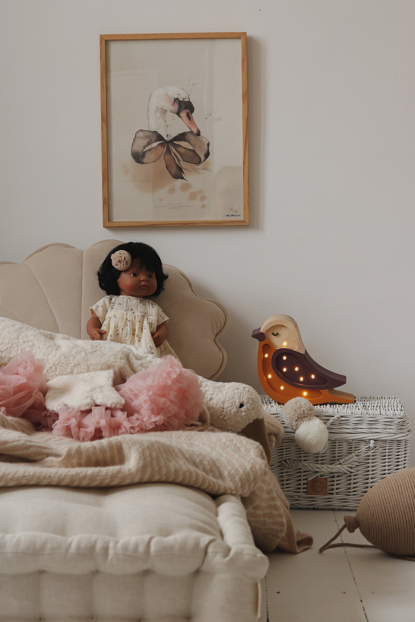Little Lights Bird Mini Night Light | Maroon