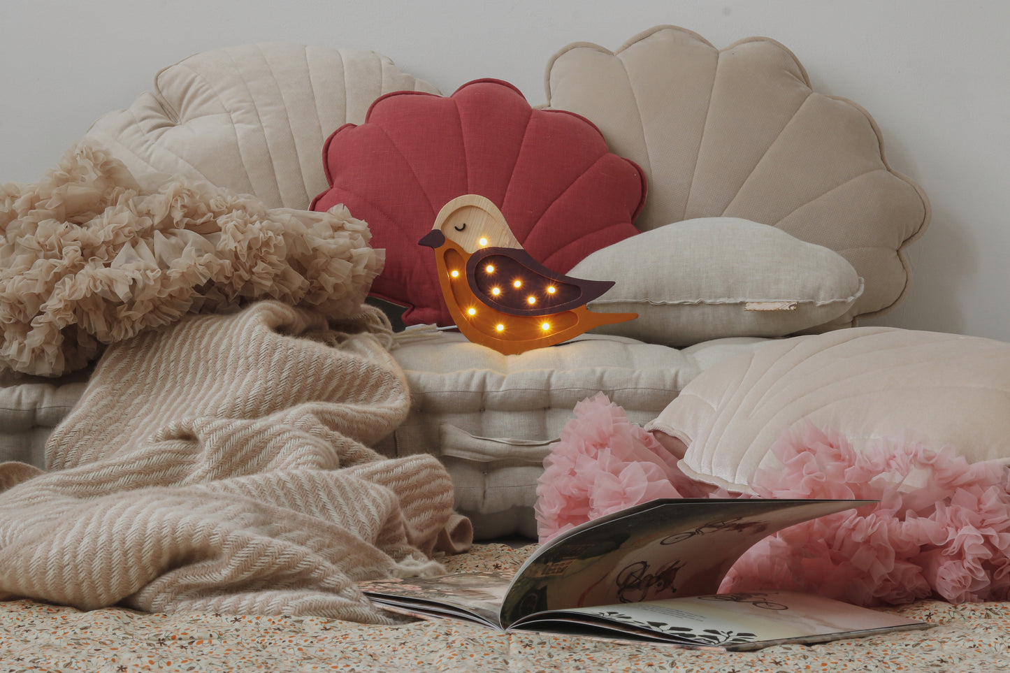 Little Lights Bird Mini Night Light | Maroon