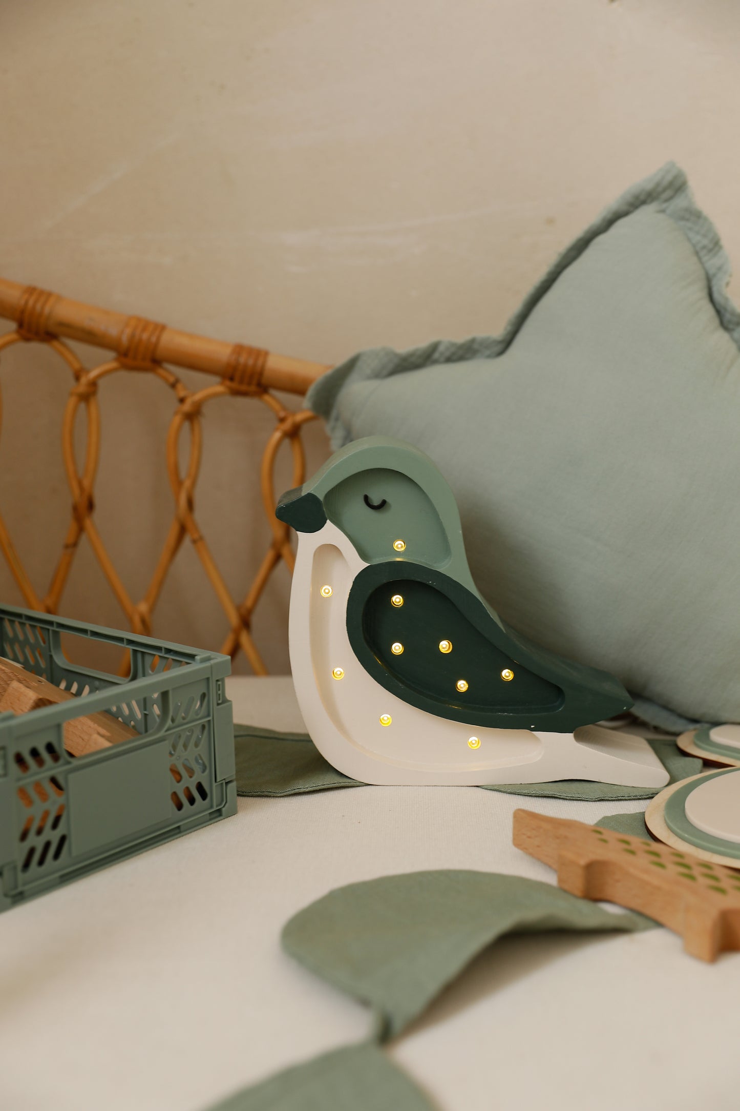 Little Lights Bird Mini Night Light | Pistachio Cream
