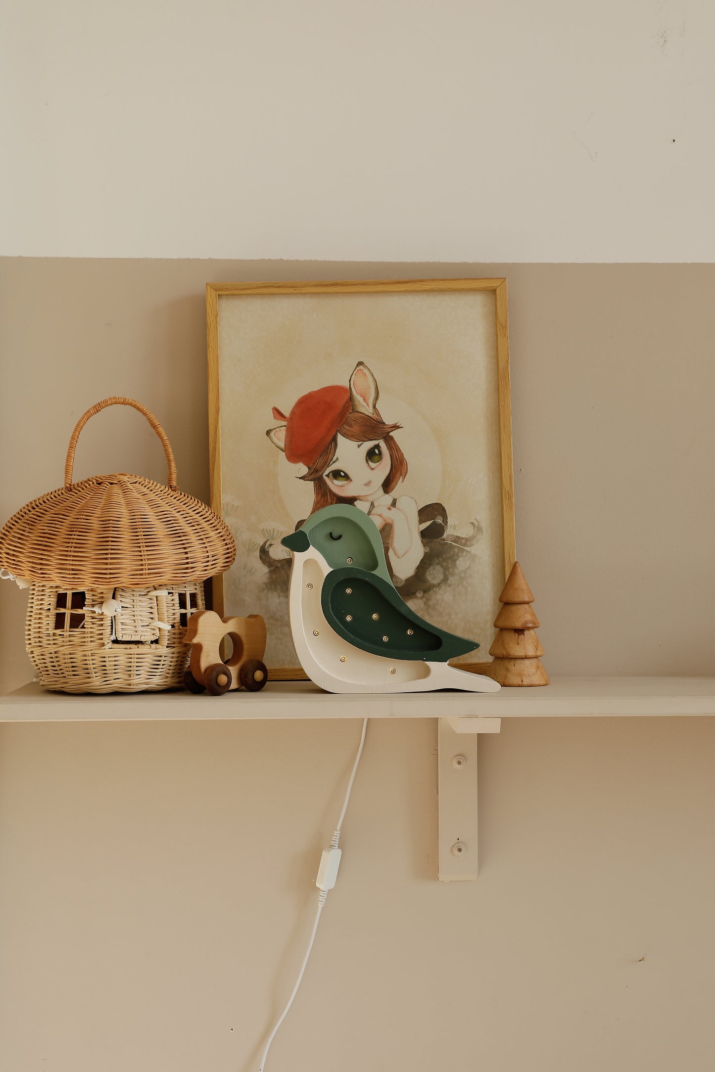 Little Lights Bird Mini Night Light | Pistachio Cream