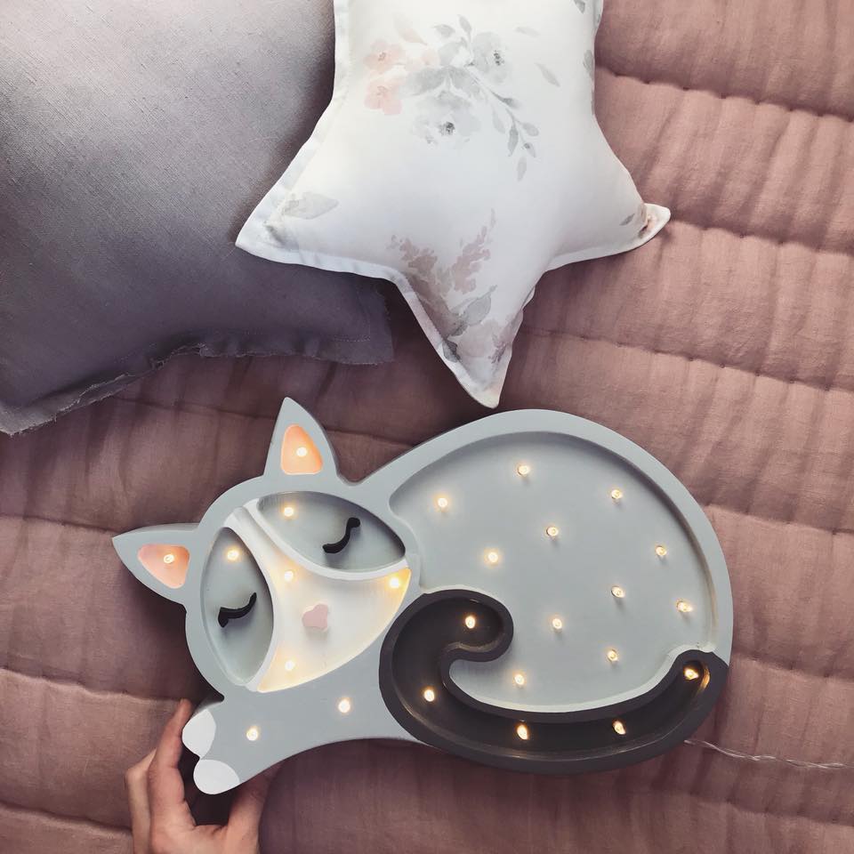Little Lights Cat Night Light | Gray