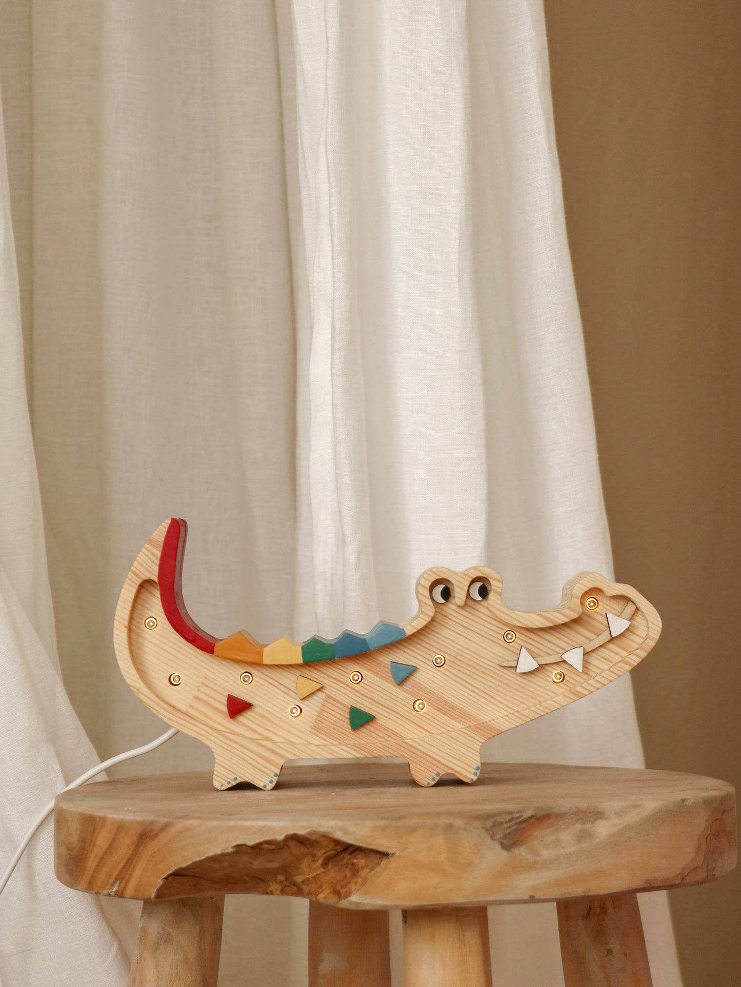 Little Lights Crocodile Mini Night Light  | Caribbean Wood