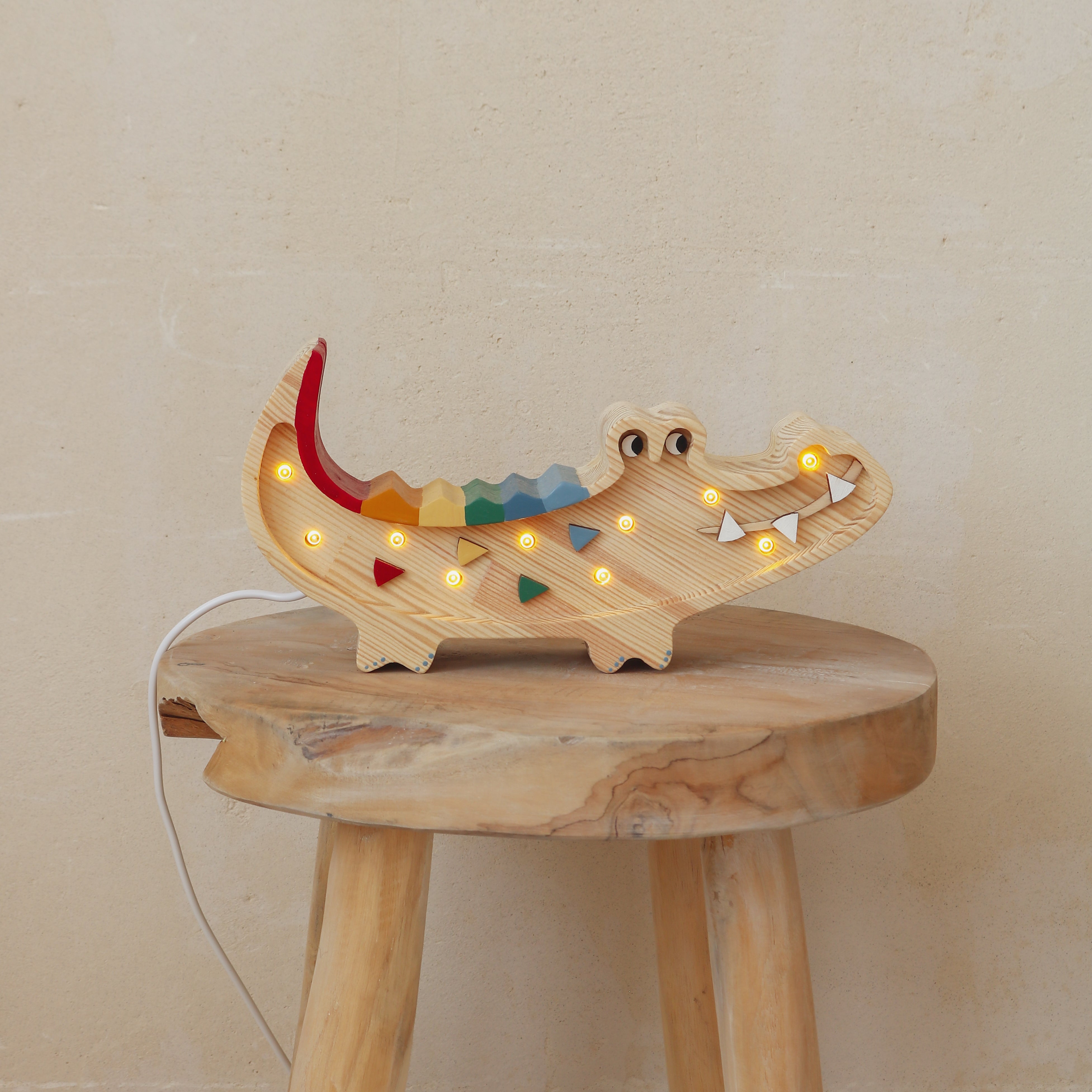 Little Lights Krokodil Mini-Nachtlicht | Caribbean Wood