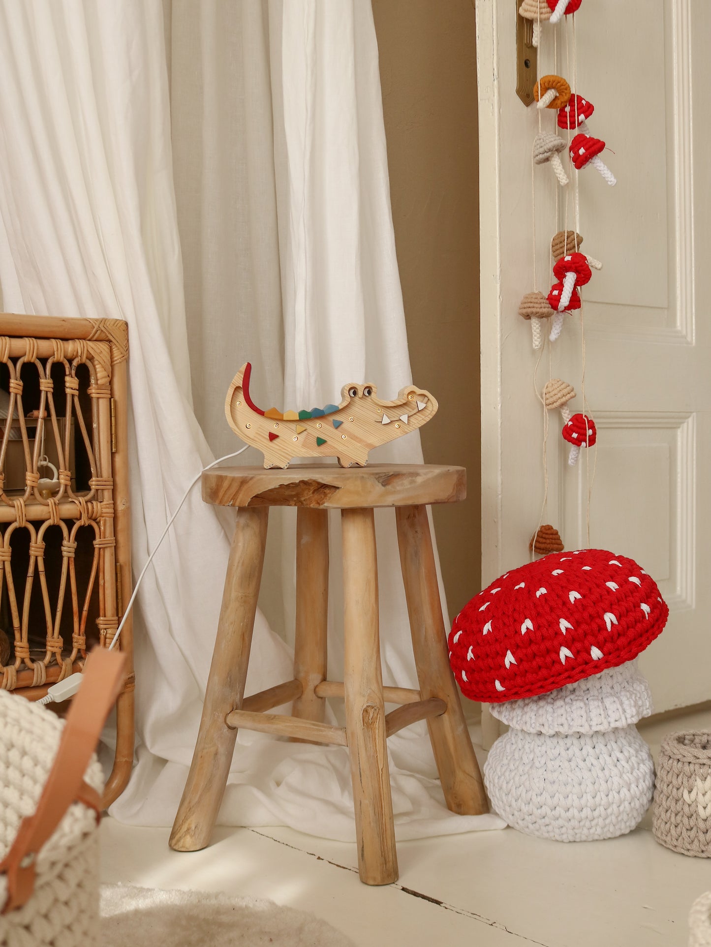 Little Lights Crocodile Mini Night Light  | Caribbean Wood