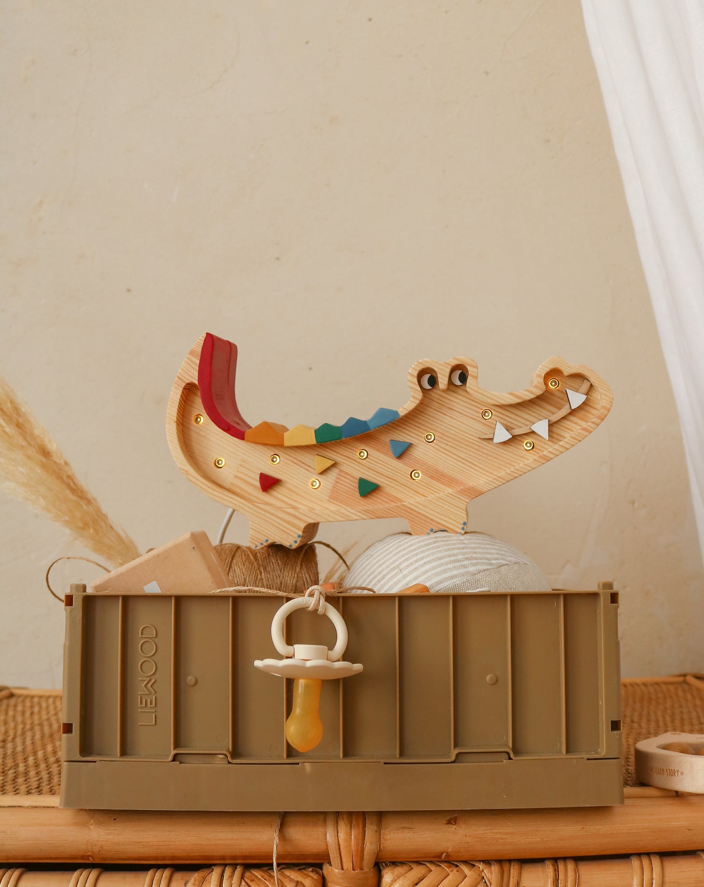 Little Lights Crocodile Mini Night Light  | Caribbean Wood