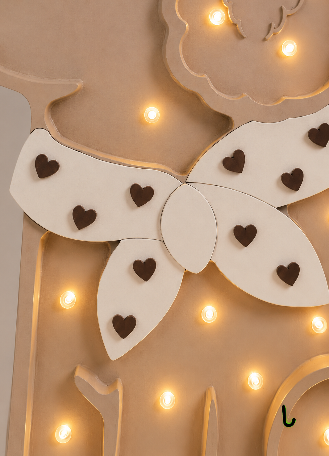 Little Lights Poodle Dog Lotta Night Light | Chocolate Hearts on Beige