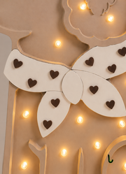 Little Lights Poodle Dog Lotta Night Light | Chocolate Hearts on Beige
