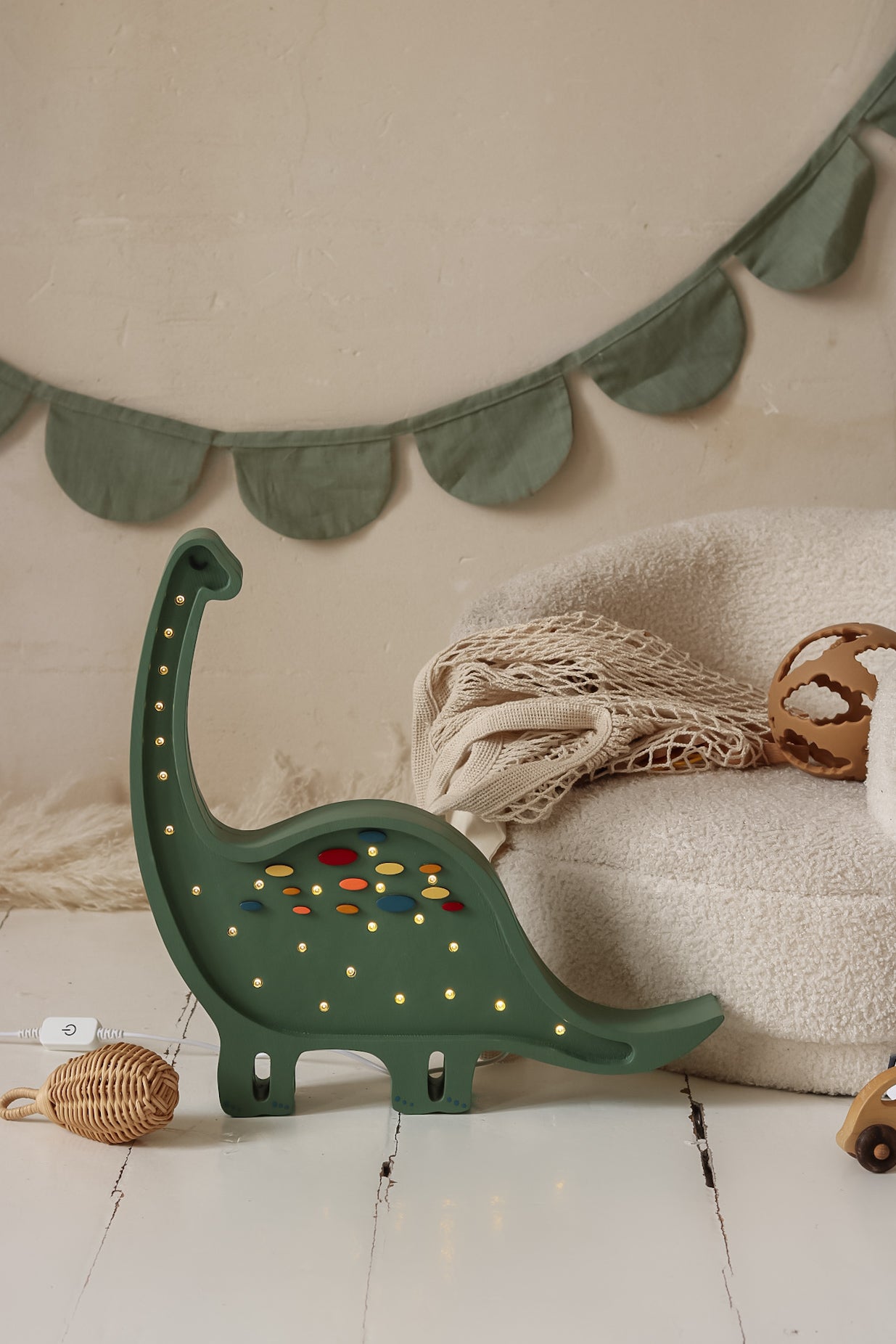 Lampka Nocna Dino Diplodok Little Lights | Confetti Green