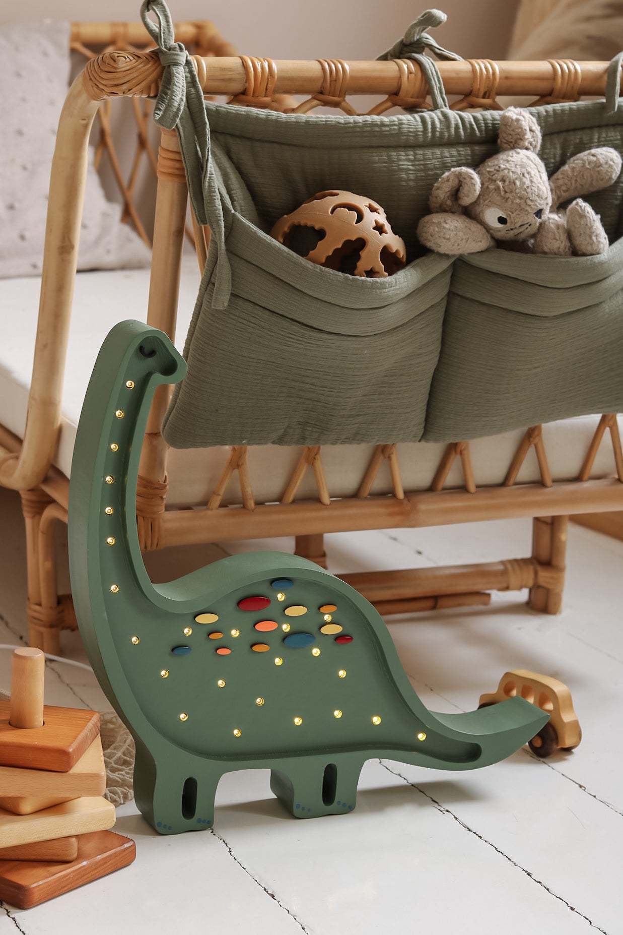 Lampka Nocna Dino Diplodok Little Lights | Confetti Green