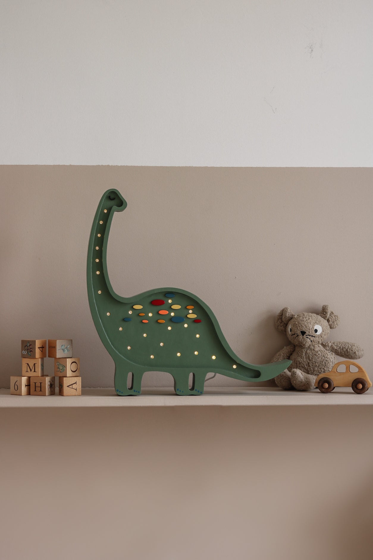 Lampka Nocna Dino Diplodok Little Lights | Confetti Green