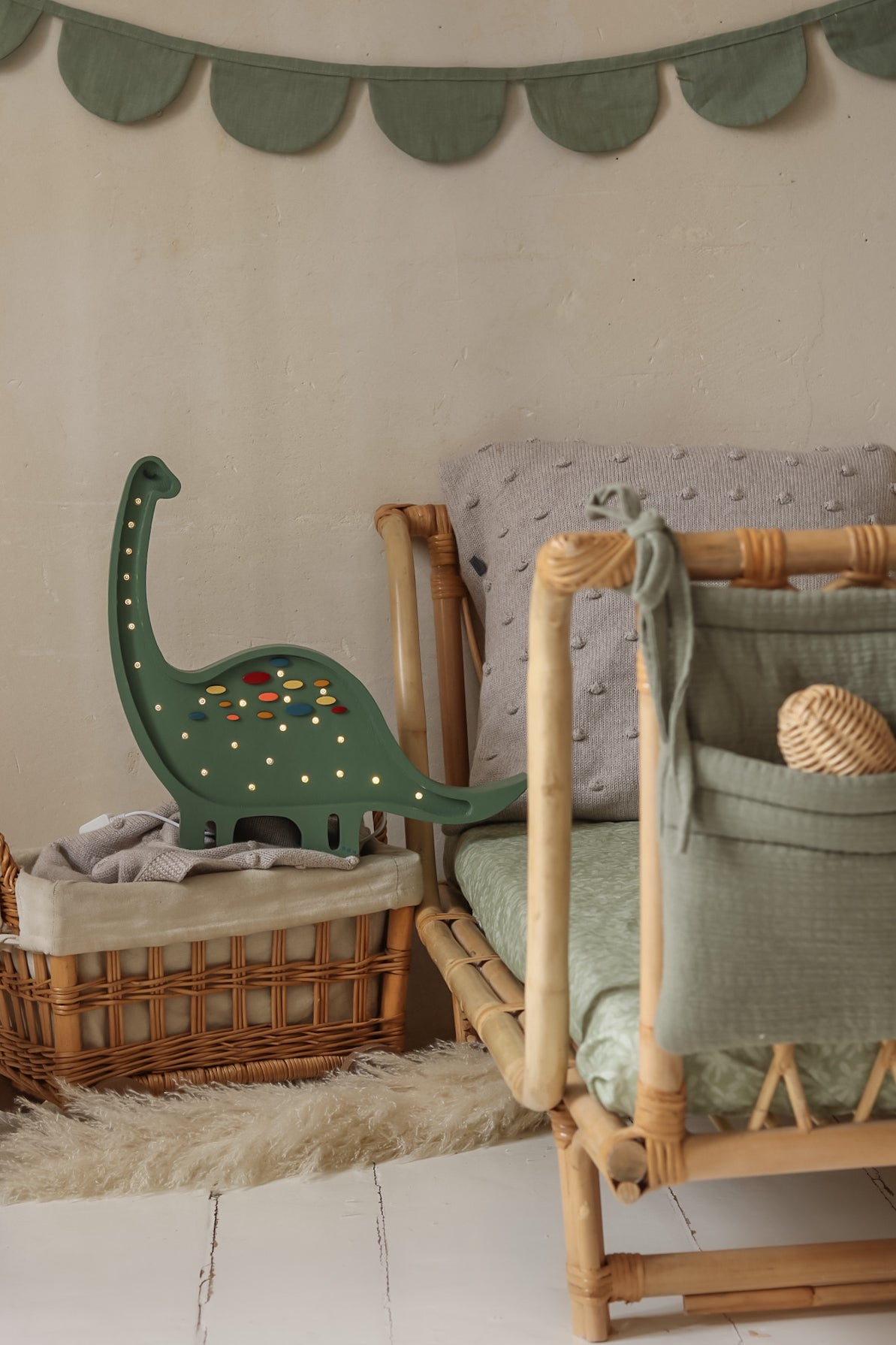 Lampka Nocna Dino Diplodok Little Lights | Confetti Green