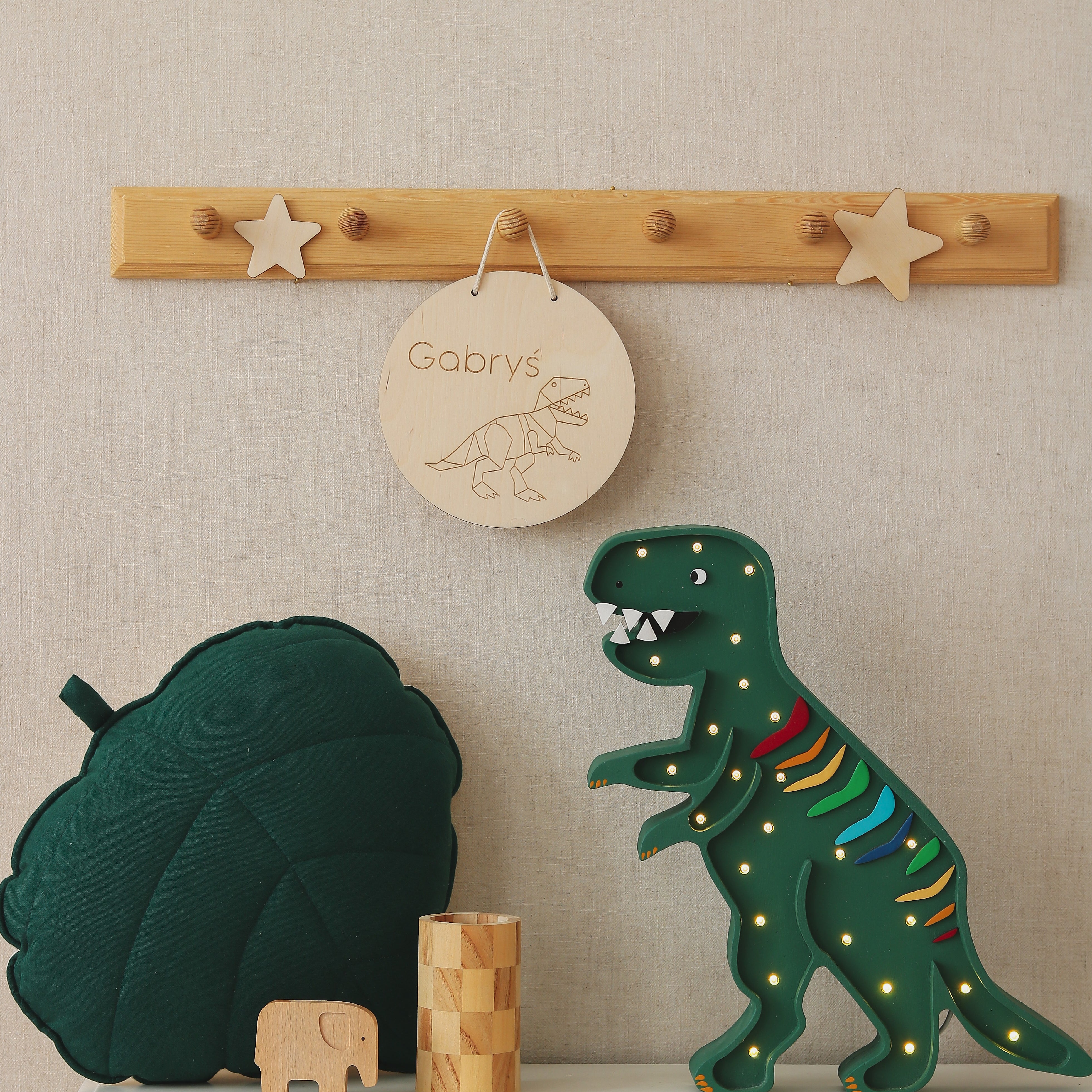 Little Lights T.Rex Dinosaur Night Light | Rainbow Green