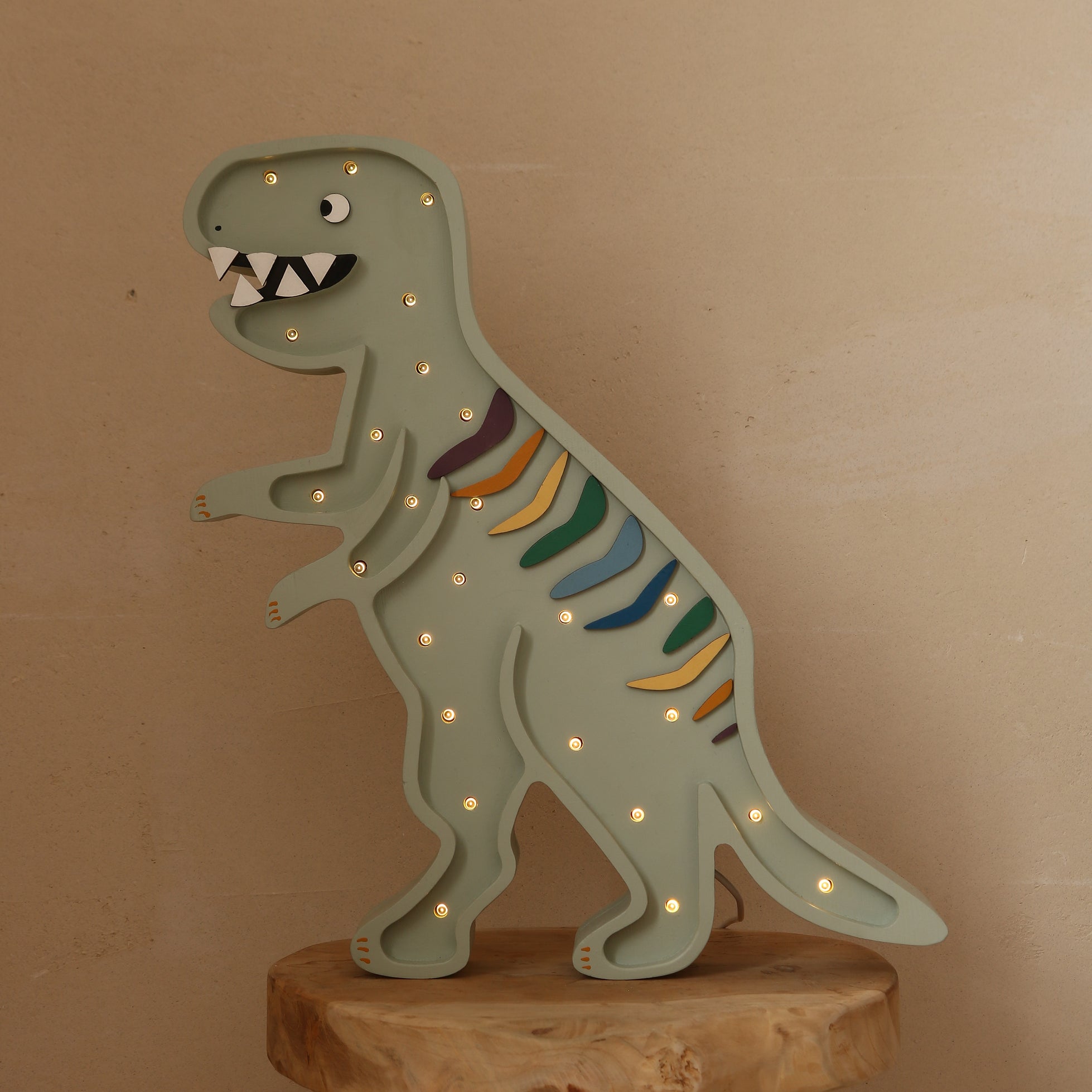 Little Lights T.Rex Dinosaur Night Light | Khaki Pastel