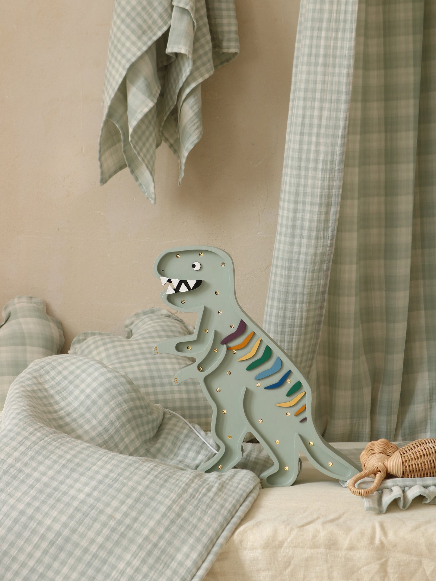 Little Lights T.Rex Dinosaur Night Light | Khaki Pastel