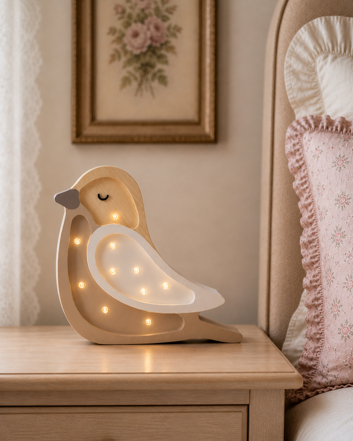 Little Lights Bird Mini Nachtlicht | Kaffee-Beige