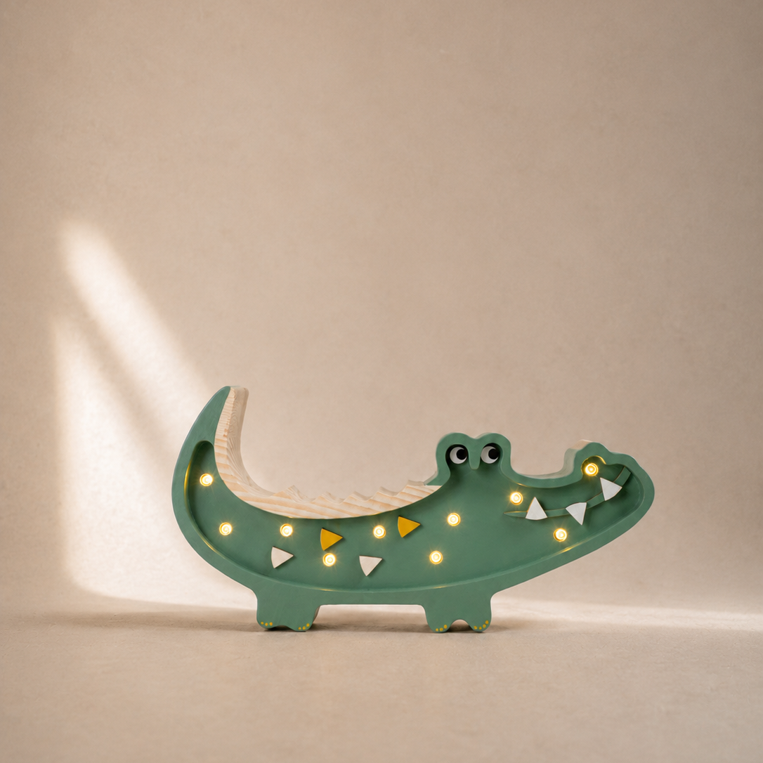 Little Lights Krokodil Mini-Nachtlicht | Militärgrün