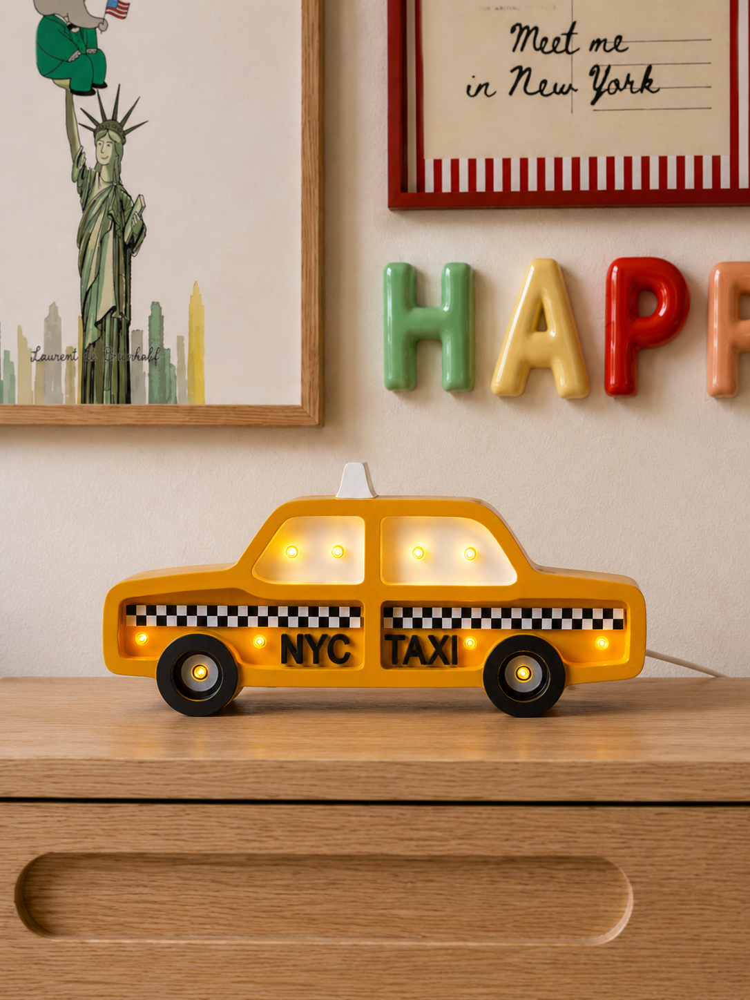 Little Lights NYC Taxi Mini Lampka Nocna | Manhattan Yellow