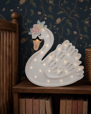 Little Lights Lampe Schwan | Lake Flower Weiß