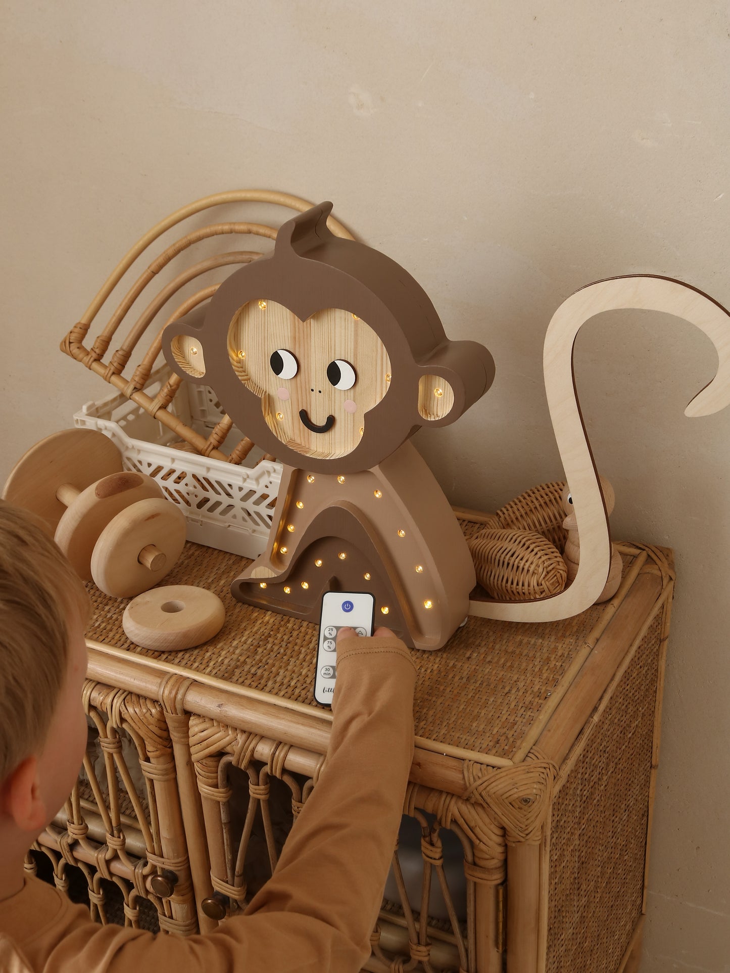Little Lights Monkey Night Light | Jungle Brown