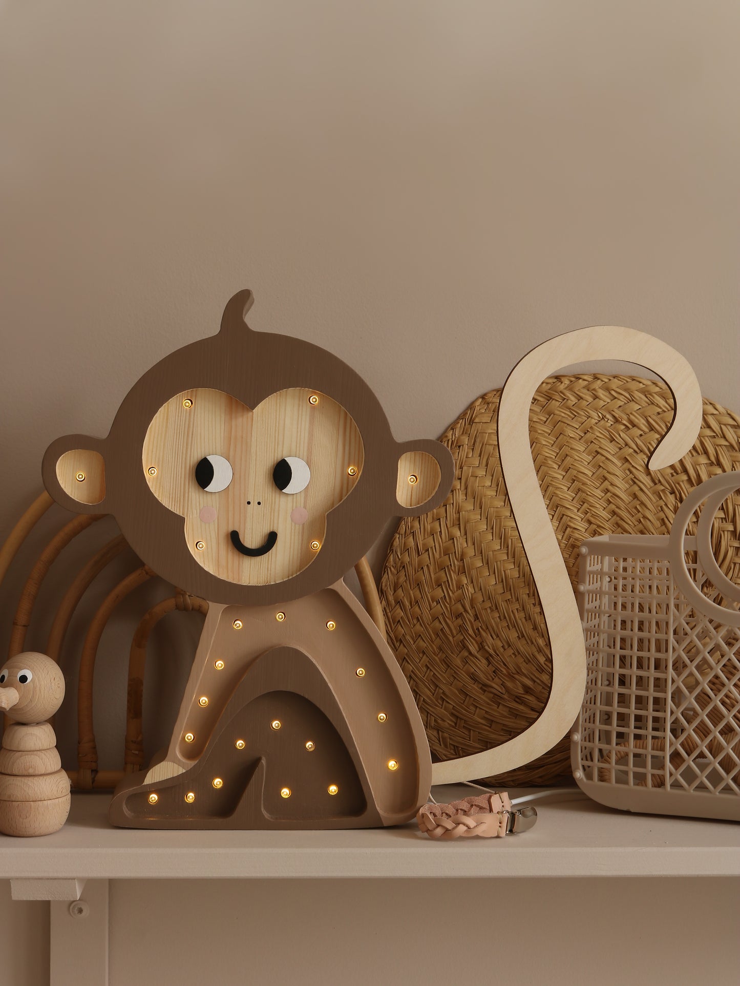 Little Lights Monkey Night Light | Jungle Brown