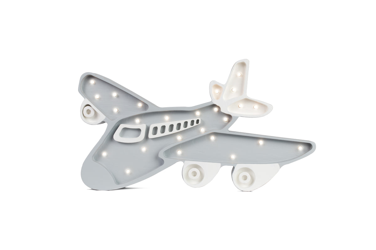 Little Lights Flugzeug Nachtlicht | Hellgrau