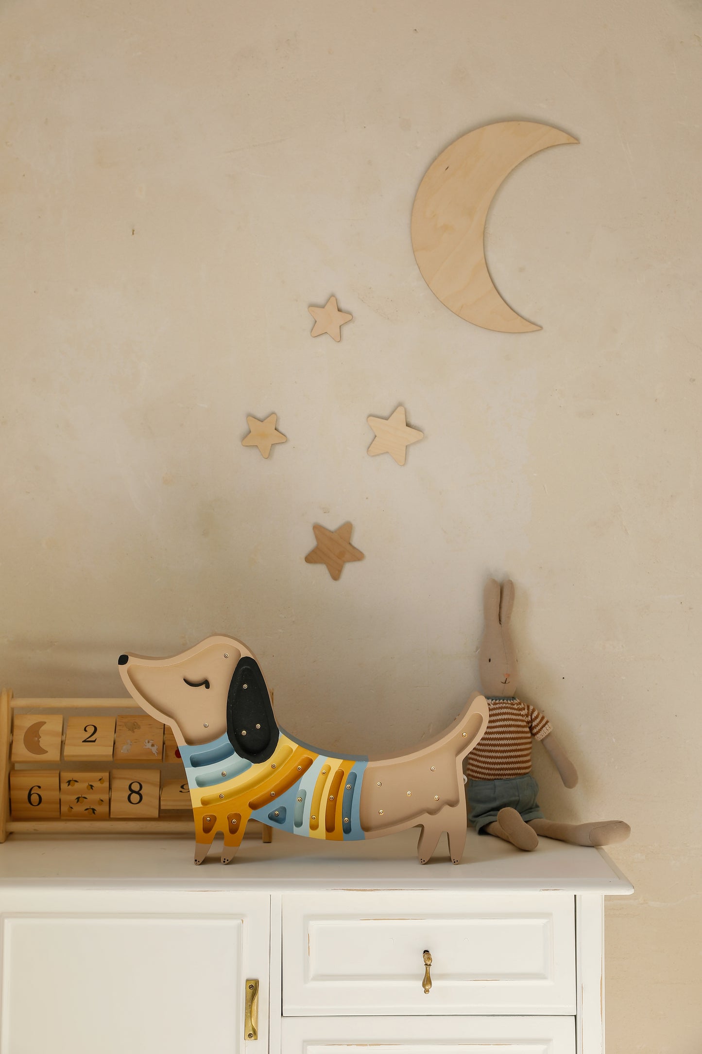 Little Lights Puppy Dachshund Night Light | Cracow Stripes