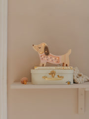 Little Lights Puppy Dachshund Mini Night Light | Cherries on Pink