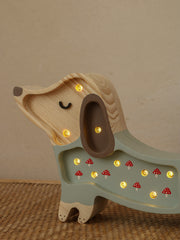 Little Lights Puppy Dachshund Mini Night Light | Mushroom on green