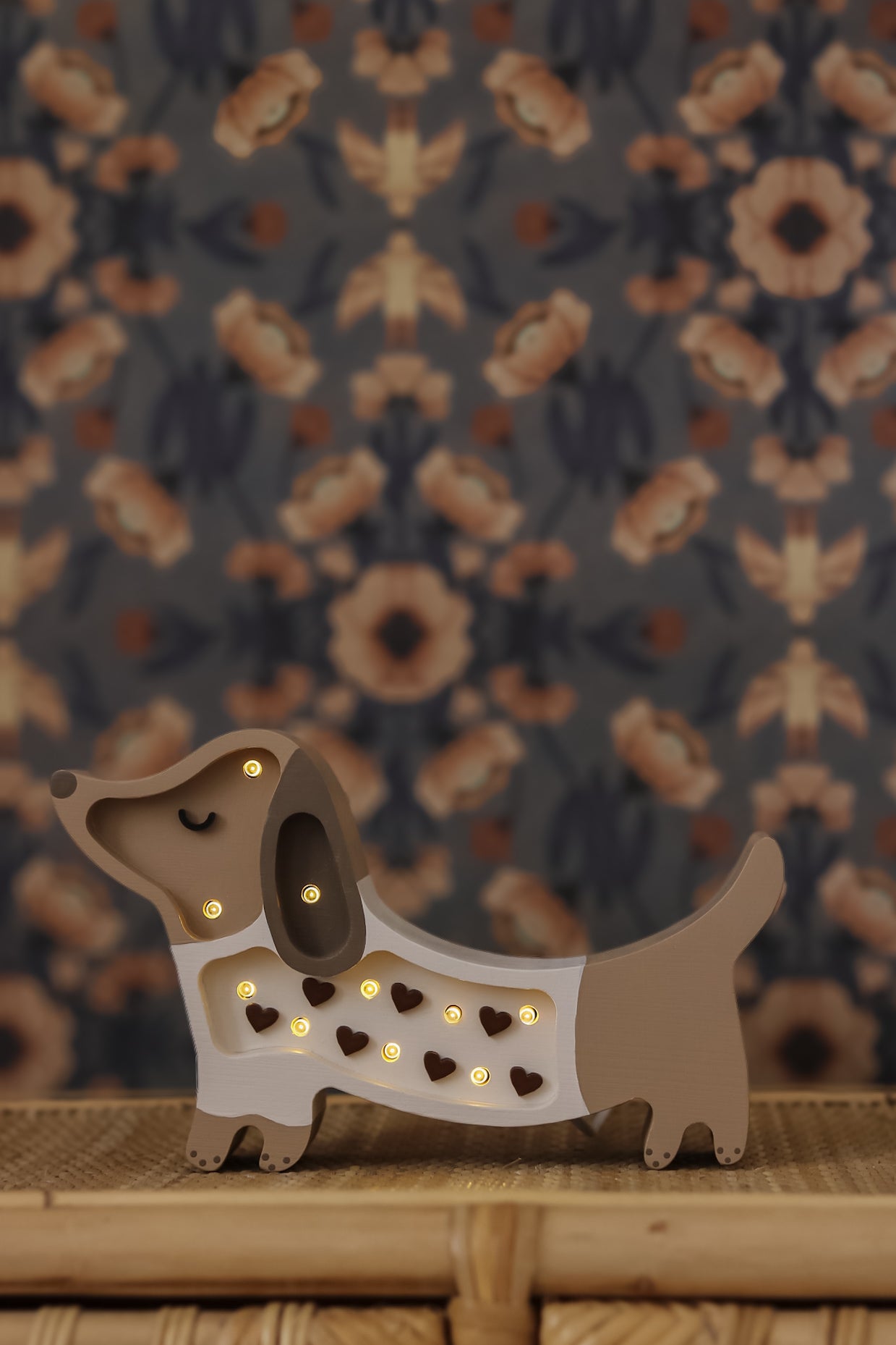 Little Lights Puppy Dachshund Mini Night Light | Chocolate Heart