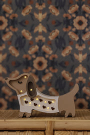 Little Lights Puppy Dachshund Mini Night Light | Chocolate Heart