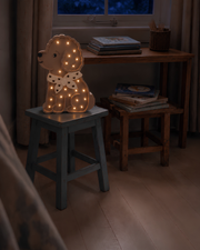 Little Lights Poodle Dog Lotta Night Light | Chocolate Hearts on Beige