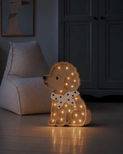 Little Lights Poodle Dog Lotta Night Light | Chocolate Hearts on Beige