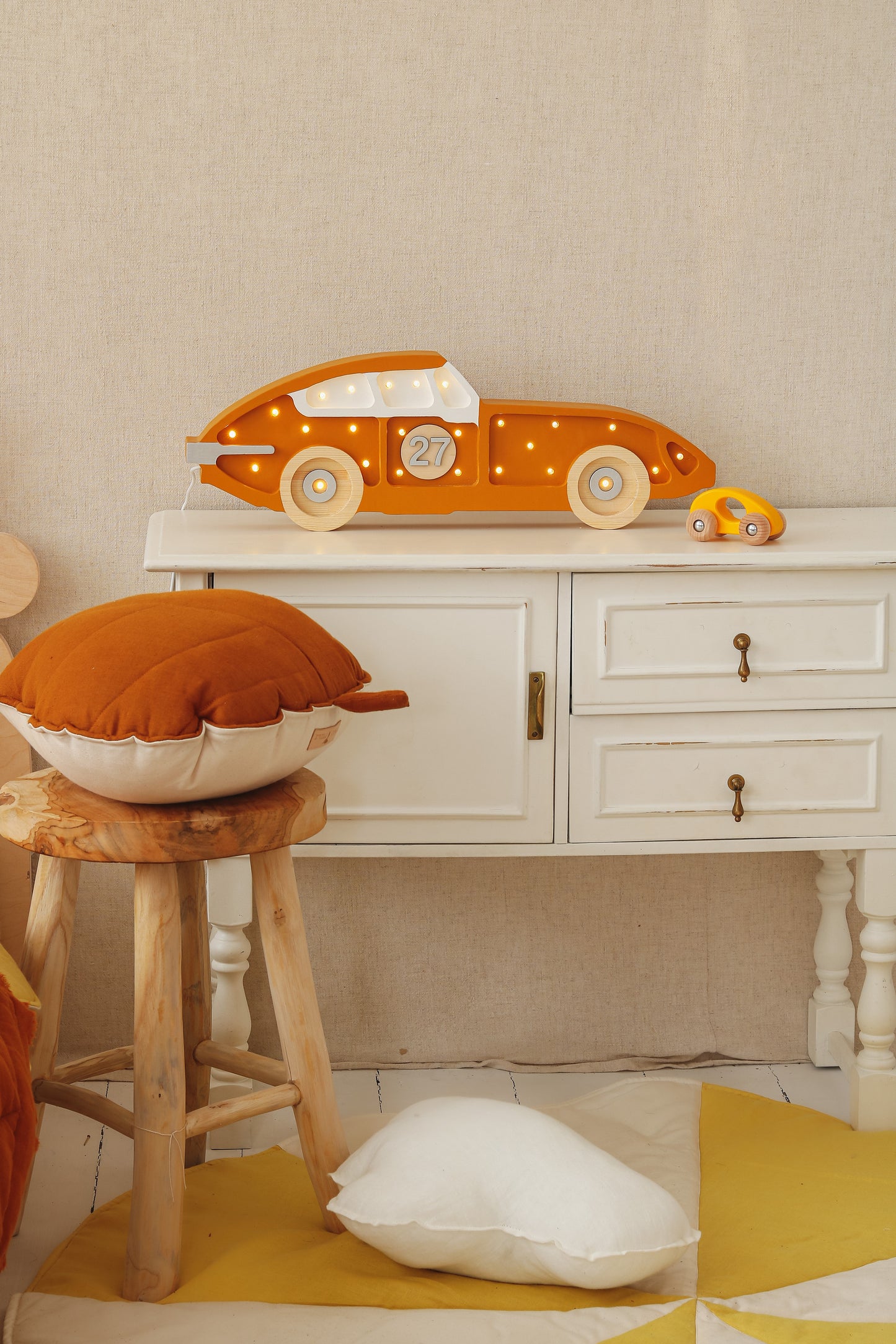 Little Lights Race Car Night Light | Mustard