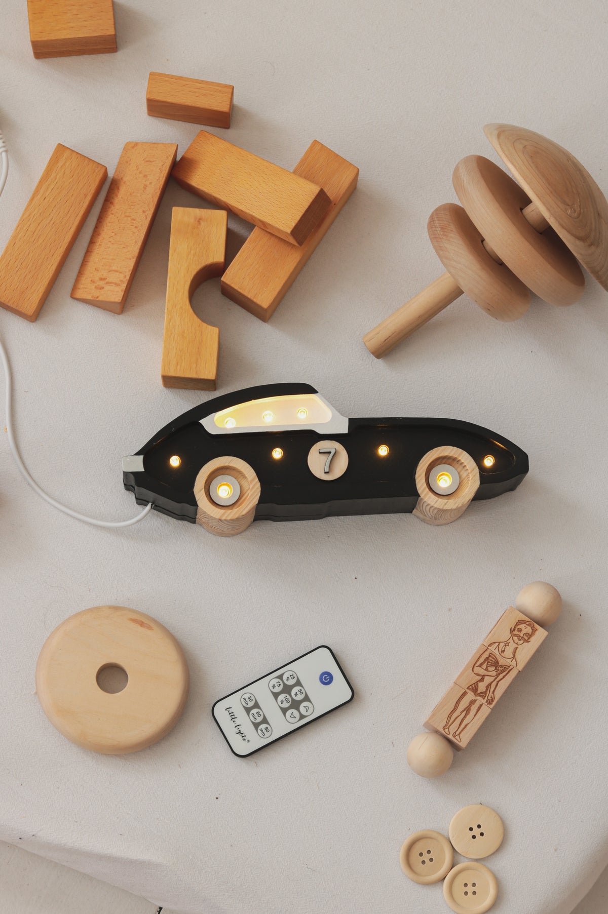 Little Lights Rennwagen Mini Nachtlicht | Cappuccino